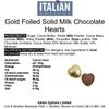 Italian Options Milk Chocolate Foiled Hearts, 75 Chocolates, Gold Foil view 2
