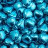 Italian Options Milk Chocolate Foiled Hearts, 10 Chocolates, Turquoise Foil view 1