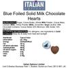Italian Options Milk Chocolate Foiled Hearts, 10 Chocolates, Blue Foil view 2