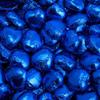 Italian Options Milk Chocolate Foiled Hearts, 75 Chocolates, Royal Blue Foil view 1