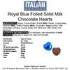 Italian Options Milk Chocolate Foiled Hearts, 75 Chocolates, Royal Blue Foil view 2