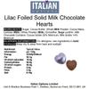 Italian Options Milk Chocolate Foiled Hearts, 75 Chocolates, Lilac Foil view 2