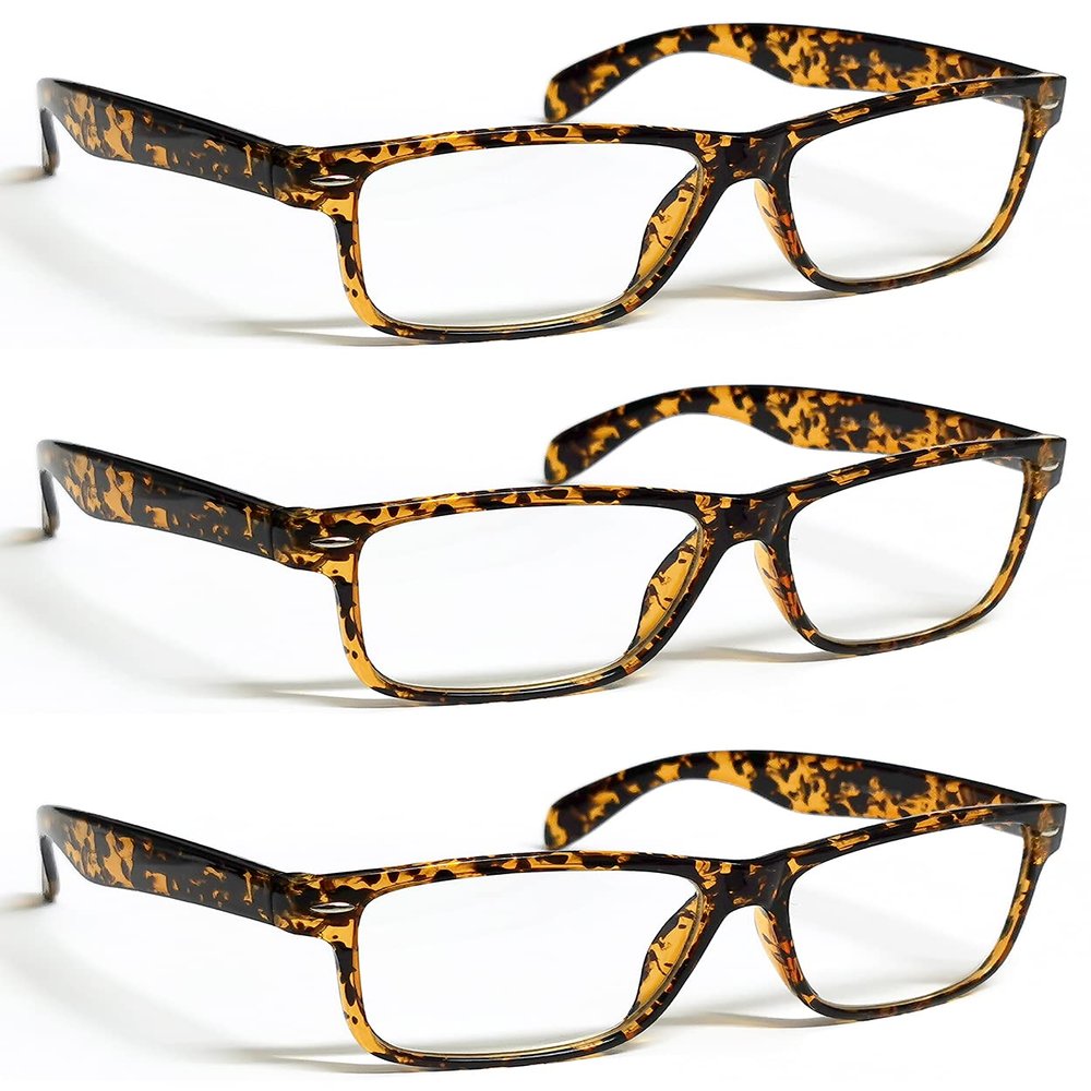 ZIZO EYEWEAR Retro Trendy Plastic Reading Glasses +0.00 - +4.00 Unisex Classic Nerd Geek Designed Specs R142 (3 Pairs Tortoiseshell, +3.50 Magnification)