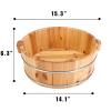 1 Pc Solid Wood Foot Tub, for Soaking Feet Wooden Foot Bath Bucket, Household Foot Bath Barrel, Smooth Wood Foot Bath Basin Foot Soak Tub, Pedicure Bowl Foot Spa Massage Pedicure Barrels view 4