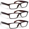 ZIZO EYEWEAR Retro Trendy Plastic Reading Glasses +0.00 - +4.00 Unisex Classic Nerd Geek Designed Specs R142 (3 Pairs Brown, +1.25 Magnification) view 1