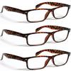 ZIZO EYEWEAR Retro Trendy Plastic Reading Glasses +0.00 - +4.00 Unisex Classic Nerd Geek Designed Specs R142 (3 Pairs Demi, +2.00 Magnification) view 1