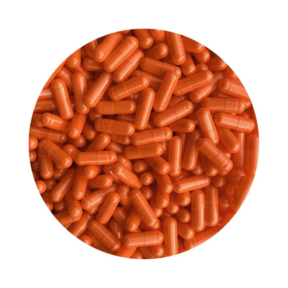 DR T&T Size 00 Gelatine Gelatin Capsule Orange red (500)