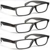 ZIZO EYEWEAR Retro Trendy Plastic Reading Glasses +0.00 - +4.00 Unisex Classic Nerd Geek Designed Specs R142 (3 Pairs Matte Grey, +0.75 Magnification) view 1