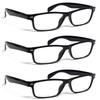 ZIZO EYEWEAR Retro Trendy Plastic Reading Glasses +0.00 - +4.00 Unisex Classic Nerd Geek Designed Specs R142 (3 Pairs Black, +3.25 Magnification) view 1