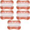 WoCOyo Dentures Cosmetic Veneer Men and Women Natural Tone Instant Veneers Dental Silicone Tooth Whitening Temporary Prosthesis Teeth Top Bottom False Teeth,5pairs view 1