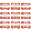 WoCOyo Dentures Cosmetic Veneer Men and Women Natural Tone Instant Veneers Dental Silicone Tooth Whitening Temporary Prosthesis Teeth Top Bottom False Teeth,9pairs view 1