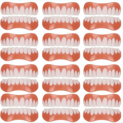 WoCOyo False Teeth Comfortable Smile Top and Bottom Instant Veneers Fake Teeth Men Women Instant Veneers Cosmetic Teeth Whitening Temporary Prosthesis Teeth,12pairs