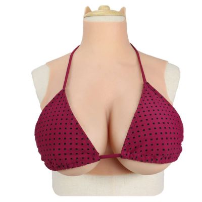 USUWE Cross-cover silicone breast prosthesis breast prosthesis silicone breast pad from B to I cups are soft and comfortable for men and women(Wheat color,C cup filled with silica gel)