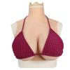 USUWE Cross-cover silicone breast prosthesis breast prosthesis silicone breast pad from B to I cups are soft and comfortable for men and women(Wheat color,C cup filled with silica gel) view 1