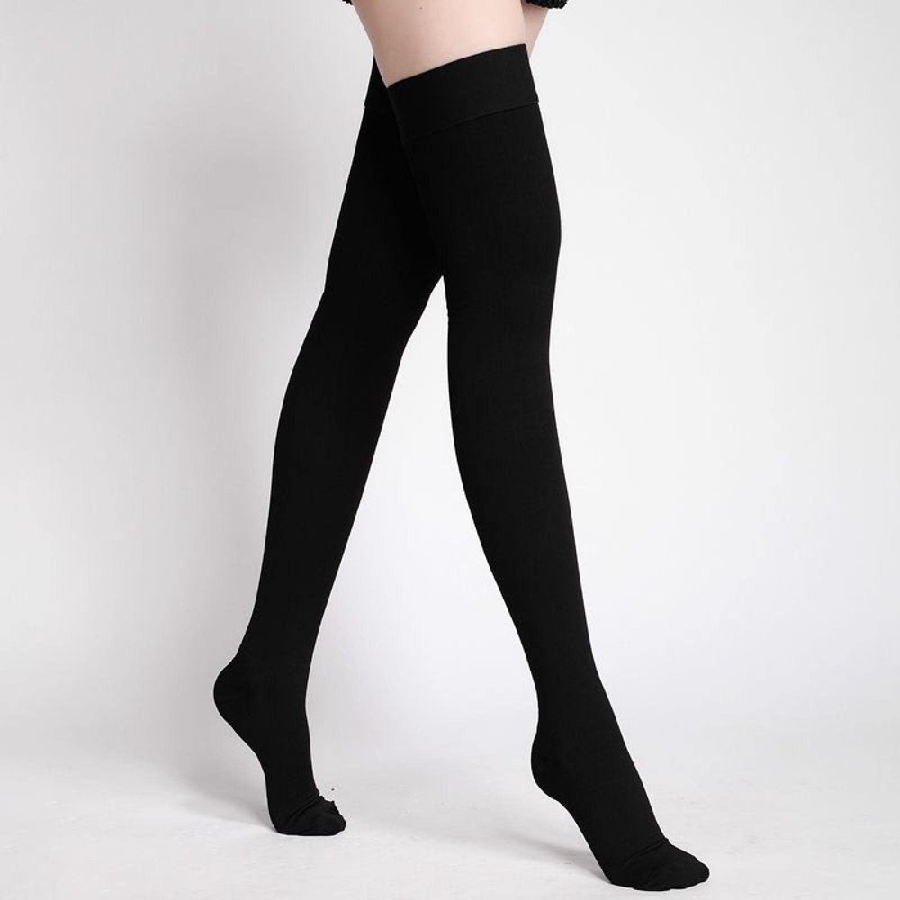 AAGAZA Varicose Compression Stockings Elastic Nursing Compression Stocking Unisex Class Pressure Stockings Sleep Feet Varicose Vein 5XL Calfsleeves-Beige/106 (Color : Closedtoe-black, Size : XXL)