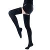 AAGAZA Varicose Compression Stockings 23-32mmhg Thigh High Compression Stockings Closed Graduated Pressure Sleep Feet Varicose Vein 5XL Black/39 (Color : Black, Size : S) view 1