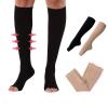 AAGAZA Varicose Compression Stockings 15 to 20 mmHg Veins Compression Plus Size Elastic Open Knee High Calf Graduated Pressure 5XL 5XL Beige(15-21mmHg)/50 (Color : Beige(15-21mmhg), Size : XL) view 3