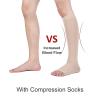 AAGAZA Varicose Compression Stockings 15 to 20 mmHg Varicose Stockings Plus Size Elastic Open Toe Knee High Calf Graduated Pressure 5XL Black(15-21mmHg)/56 (Color : Beige(15-21mmhg), Size : 5XL) view 4