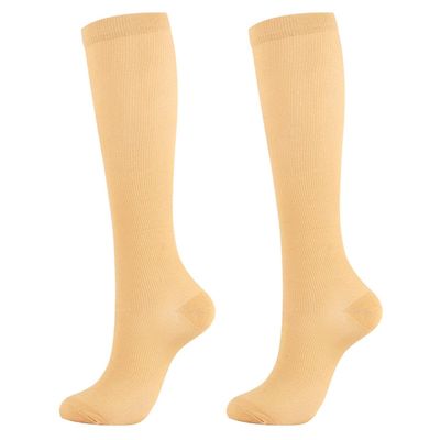 AAGAZA Varicose Compression Stocking Pressure Compression Varicose Vein Knee High Support Long Solid Color Comfortable Ladies and Men LXL Nude/116 (Color : Navyblue, Size : L-XL)