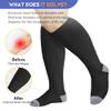 LEVSOX Plus Size Compression Socks for Women Men Wide Calf Extra Large 15-20 mmHg Knee High Support Sock for Nurses Pregnant Travel, 3 Pairs/Black, M view 2