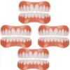 WoCOyo Prosthesis Teeth Reusable Silicone Top Bottom Veneer False Teeth Whitening Temporary Prosthesis Teeth Cosmetic Natural Shade Prosthesis Teeth for Men and Women,4pairs view 1