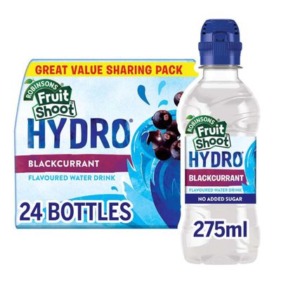 FRUIT SHOOT Hydro Flavoured Water, Blackcurrant 275ml Bottle (Pack of 24)