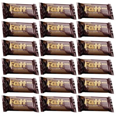 Fatt Double Chocolate Keto Brownie - 18 x 40g Keto Bars - 100% Natural Ingredients - High Nutrition Keto Snacks Packed with Good Fats, High Prebiotic Fibre, No Seed Oils - Made in UK