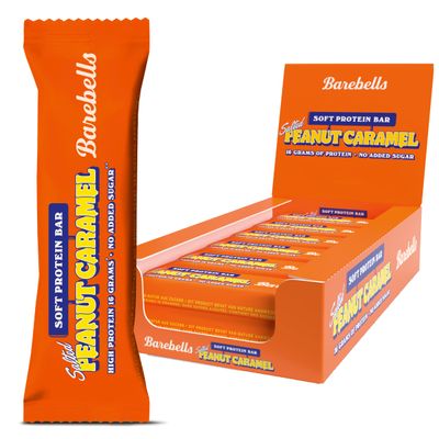 Proteinriegel  kstliche weiche Eiweiriegel mit Schokolade  zuckerarm, 16 Gramm Protein, ohne Palml  Soft Bar Salted Peanut Caramel, 12 x 55gr