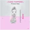 SugArt Rabbit Edible Cake Toppers - Set of 3 | Handmade Rabbit Cake Decorations for Birthdays, Baby Showers | Perfect on Fondant, Cream & Icing Cakes view 3