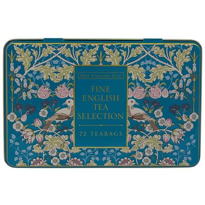New English Teas Song Thrush and Berries Tea Tin with 72 Teabag Selection (Teal)