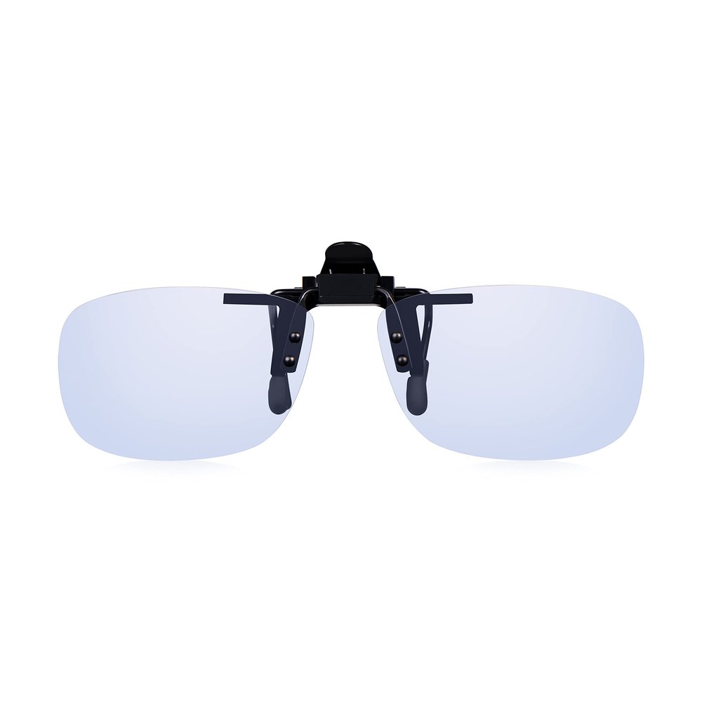 Blue Light Blocking Clip On Glasses for Computer, Digital, Screen & Gaming with Anti-Glare Protective Flip Over Lens to Prevent Eye Strain and Fatigue. Read Optics