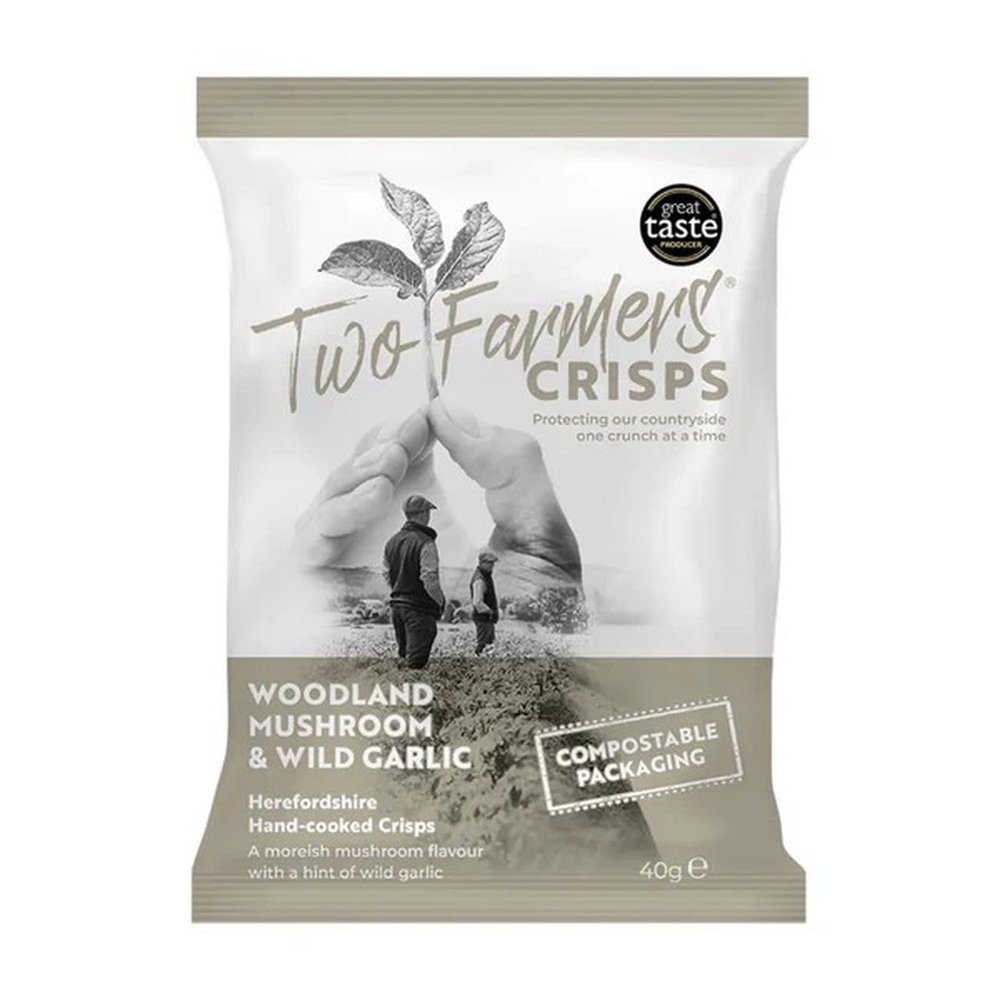 6 x Two Farmers Woodland Mushroom and Wild Garlic Crisps 40g
