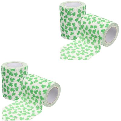 Cabilock 4 Rolls Clover Printing Paper Napkins Toilet Roll Paper Bathroom Napkin for Ply