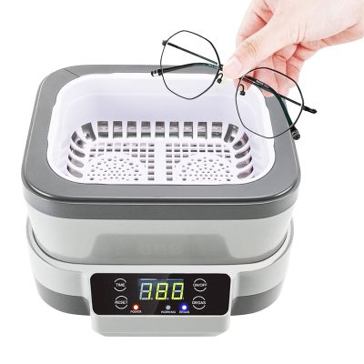 NICHOY Ultrasonic Cleaner 70W Portable Household Ultrasonic Cleaning Machine for Watches Contact Lens Glasses Denture Teeth Electric Makeup Razor(Color:A,Size:1200ML)