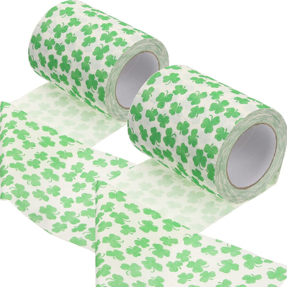 Alipis 2rolls Patterned Toilet Paper Soft and Supple Bathroom Tissue Decorative Roll Paper for Home Hotels Comfortable Safe Pulp Unique Design for Public Restrooms