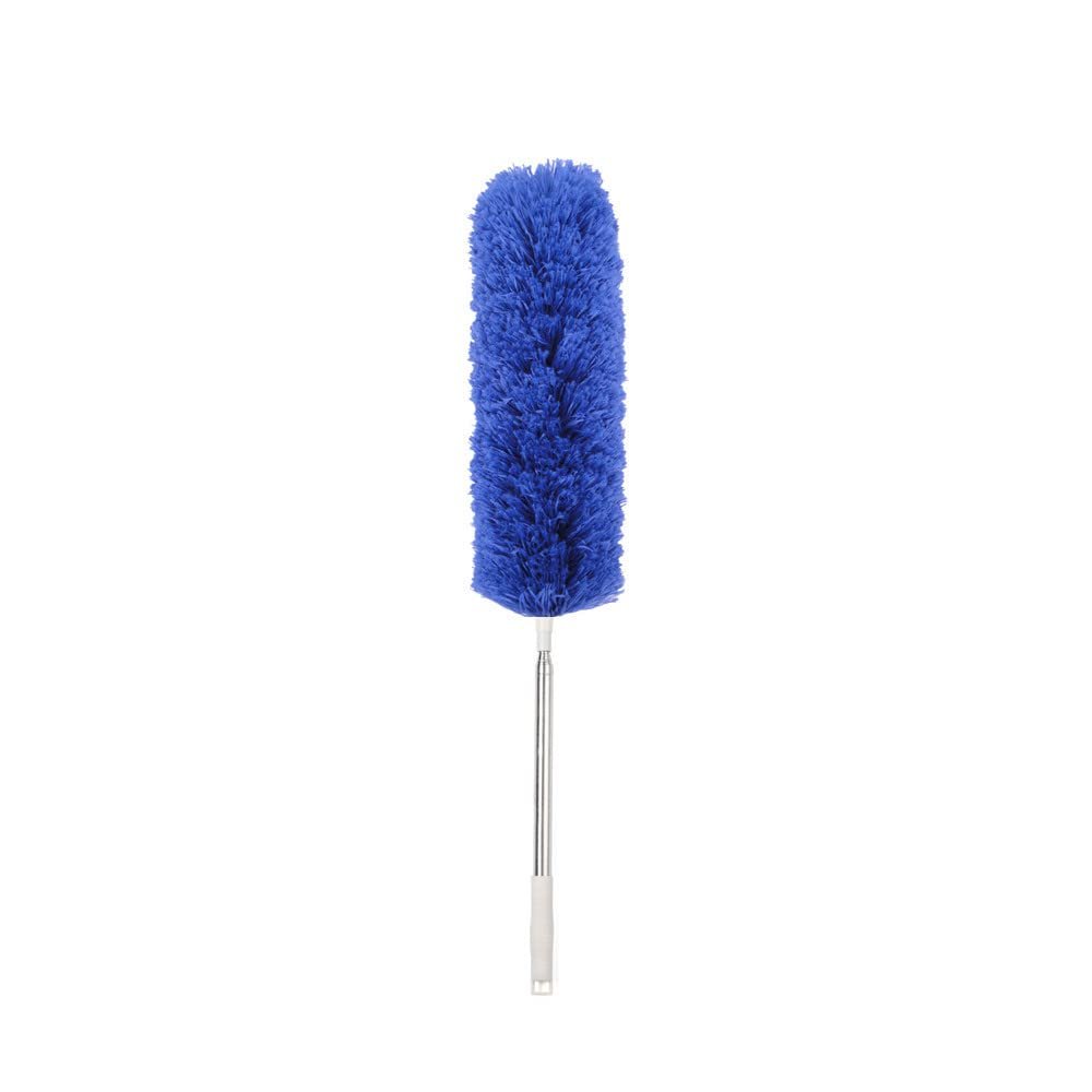 130CM Feather Duster for Cleaning with Microfiber Duster Head Washable Bendable Ceiling Fan Duster for High Ceilings for Cleaning Cobweb, High Ceiling Fan