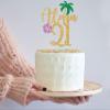 Aloha 21 Cake Topper, Hawaiian 21st Birthday Decorations, Aloha Cake Decorations, Hello 21, Tropical Hawaiian Themed 21st Birthday Party Supplies Gold Glitter view 4