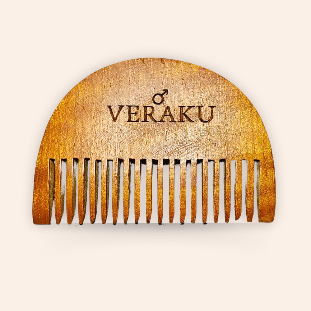 Veraku's Neem Wood Beard Comb for beard styling(1PC)