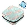 Abstract Green & Orange Pattern Sanitary Napkin Storage Bag Portable Period Bag for Women Teen Girls Menstrual Cup Pouch Nursing Pad Holder view 1