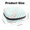 Abstract Green & Orange Pattern Sanitary Napkin Storage Bag Portable Period Bag for Women Teen Girls Menstrual Cup Pouch Nursing Pad Holder view 3