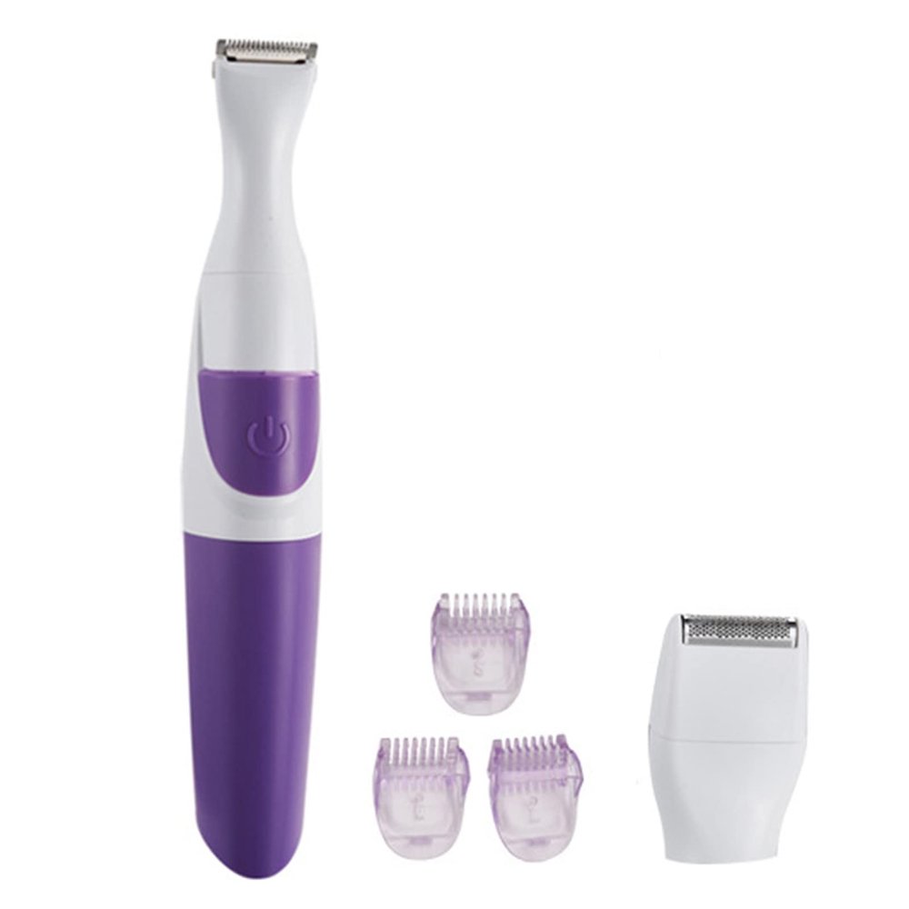 2-in-1 Electric Bikini Trimmer for Women, Body Trimmer with 3 Adjustable Comb Guides and Cleaning Brush