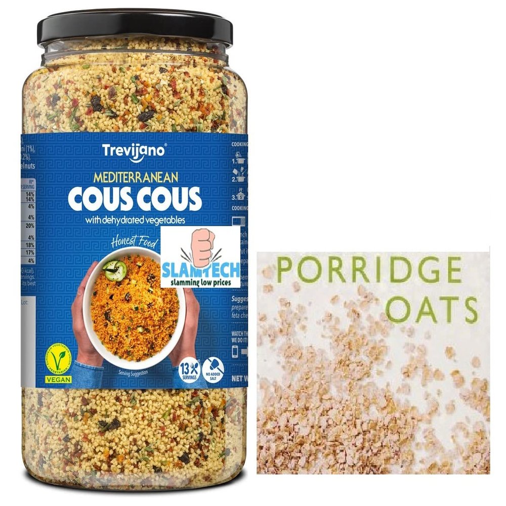 Trevijano Mediterranean Cous Cous with Vegetables, 1kg + Free Slamtech Porridge Sachet