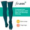 FitLegs - Open-Toe Compression Stocking - 18mmHg AES DVT Prevention - Thigh High, Medium, Green view 3