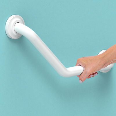 AquaChase 16inch Angled Grab Bar for Stud Mount, Bathroom Mobility Aid, ADA Compliant Heavy Duty 500lbs Support, Rustproof Stainless Steel (White)