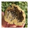 JUKUCKV Natural Angel Aura Agate Geode Crystal Hole Mineral Specimen Contains Clean Clusters Electro Plating Spiritual support view 2