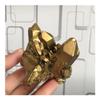 JUKUCKV Golden Titanium Bismuth Rainbow Aura Quartz Crystal Cluster Specimen Spiritual support view 1