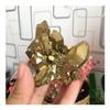 JUKUCKV Golden Titanium Bismuth Rainbow Aura Quartz Crystal Cluster Specimen Spiritual support view 2