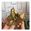 JUKUCKV Golden Titanium Bismuth Rainbow Aura Quartz Crystal Cluster Specimen Spiritual support view 4