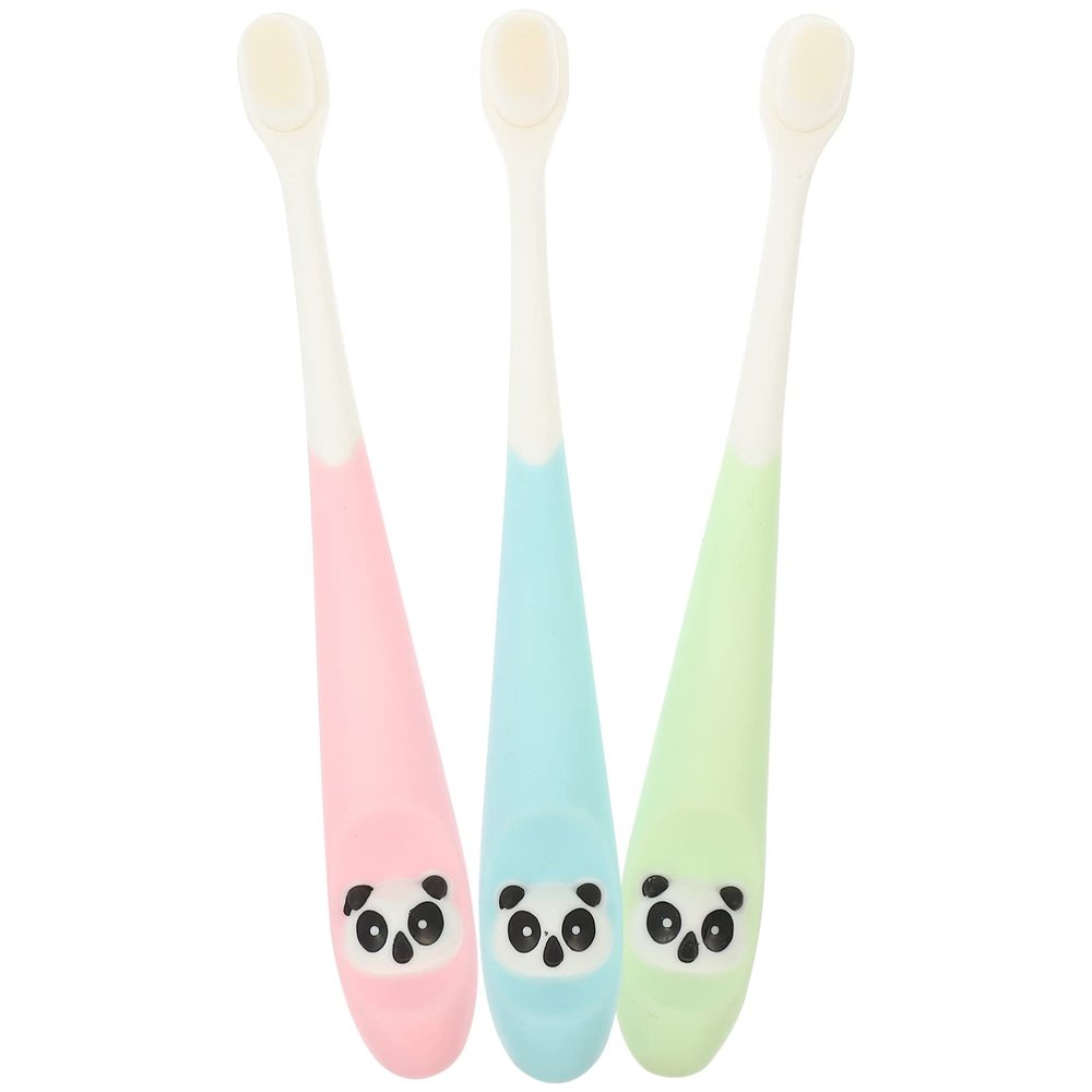 FOMIYES 3pcs Boys and Girls Travel Toothbrush Boy Manual Household Silicone Ergonomic Brush for Daily Use Cleaning Tool Random Color