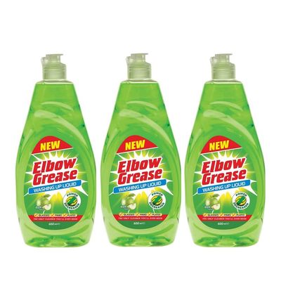 ELBOW GREASE WASH UP LIQUID - APPLE 600ml - PACK OF 3